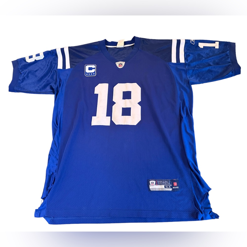Reebok Men’s‎ Indianapolis Colts Peyton Manning 18 Captain Jersey Sz 54